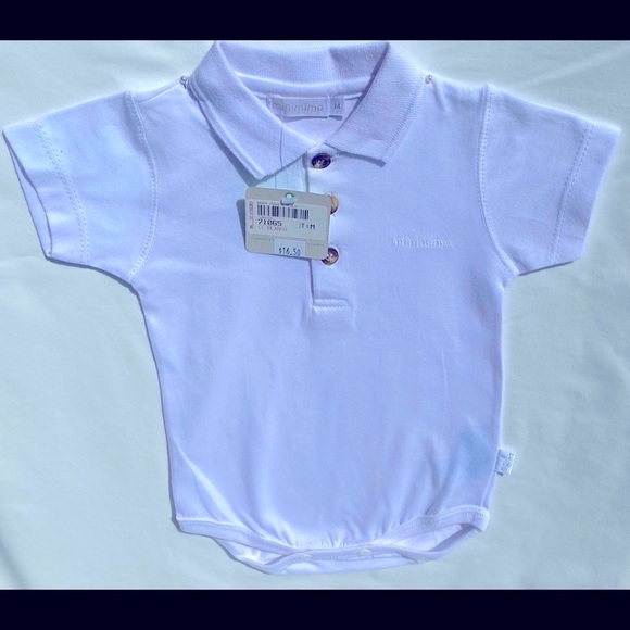 NWT Mini Mimo Unisex Baby One Piece White Medium - Picture 3 of 6